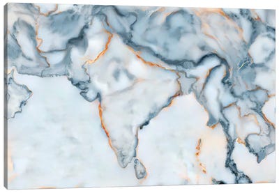India Marble Map Canvas Art Print