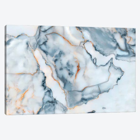 Saudi Arabia Marble Map Canvas Print #OMU498} by Octavian Mielu Art Print