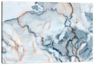 Belgium Marble Map Canvas Art Print - Belgium