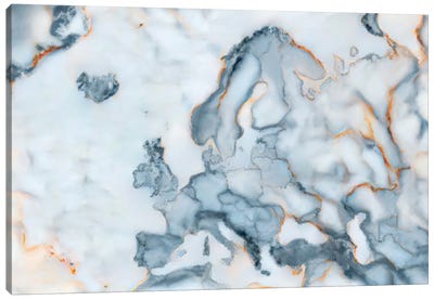 Europe Marble Map Canvas Art Print - Octavian Mielu