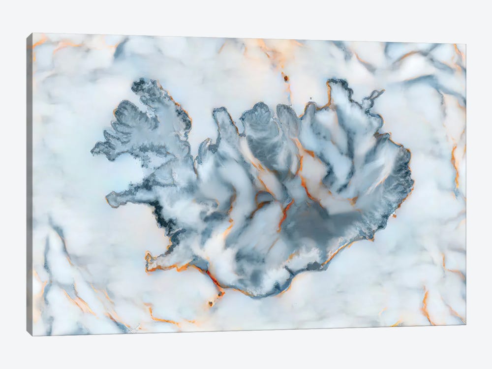 Iceland Marble Map by Octavian Mielu 1-piece Canvas Art