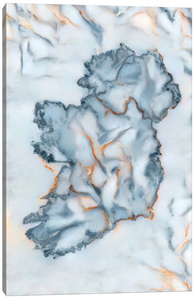 Ireland Marble Map Canvas Art Print - Octavian Mielu