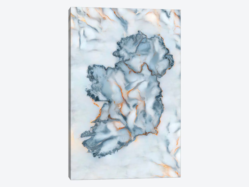 Ireland Marble Map by Octavian Mielu 1-piece Canvas Print