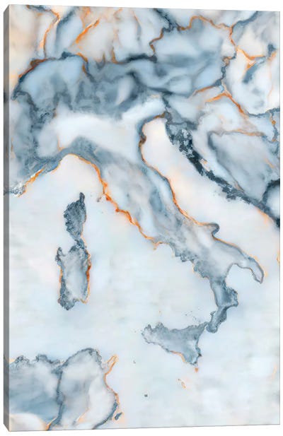 Italy Marble Map Canvas Art Print - Octavian Mielu