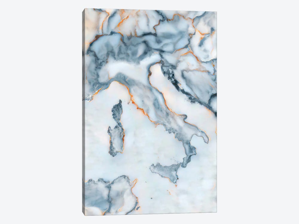 Italy Marble Map by Octavian Mielu 1-piece Canvas Artwork