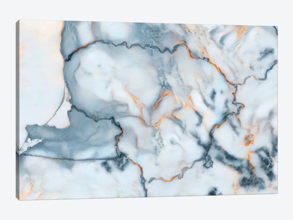 Lithuania Marble Map by Octavian Mielu 1-piece Canvas Art
