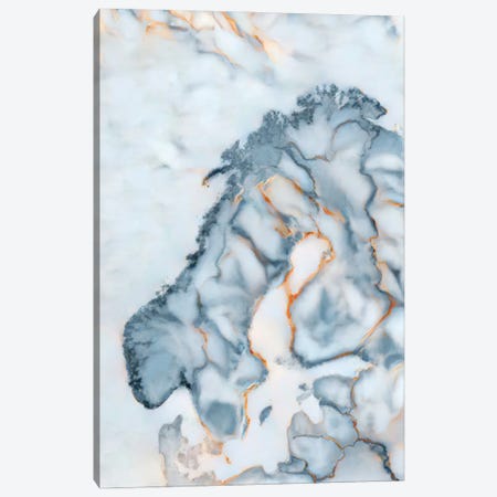 Norway Marble Map Canvas Print #OMU531} by Octavian Mielu Canvas Wall Art