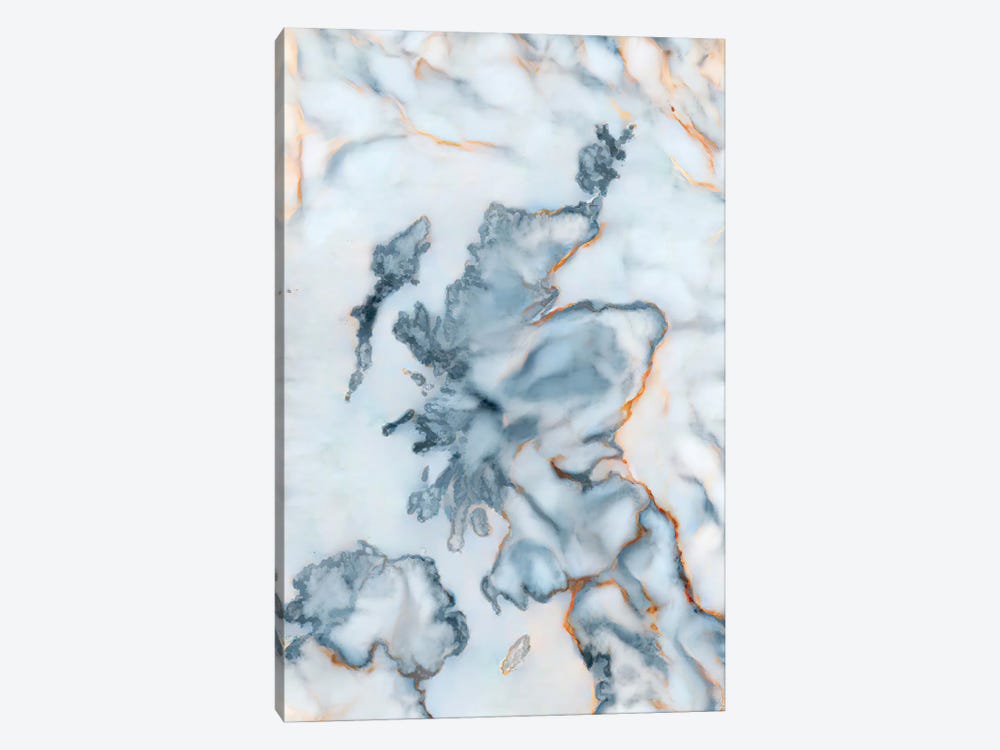 Scotland Marble Map by Octavian Mielu 1-piece Canvas Artwork