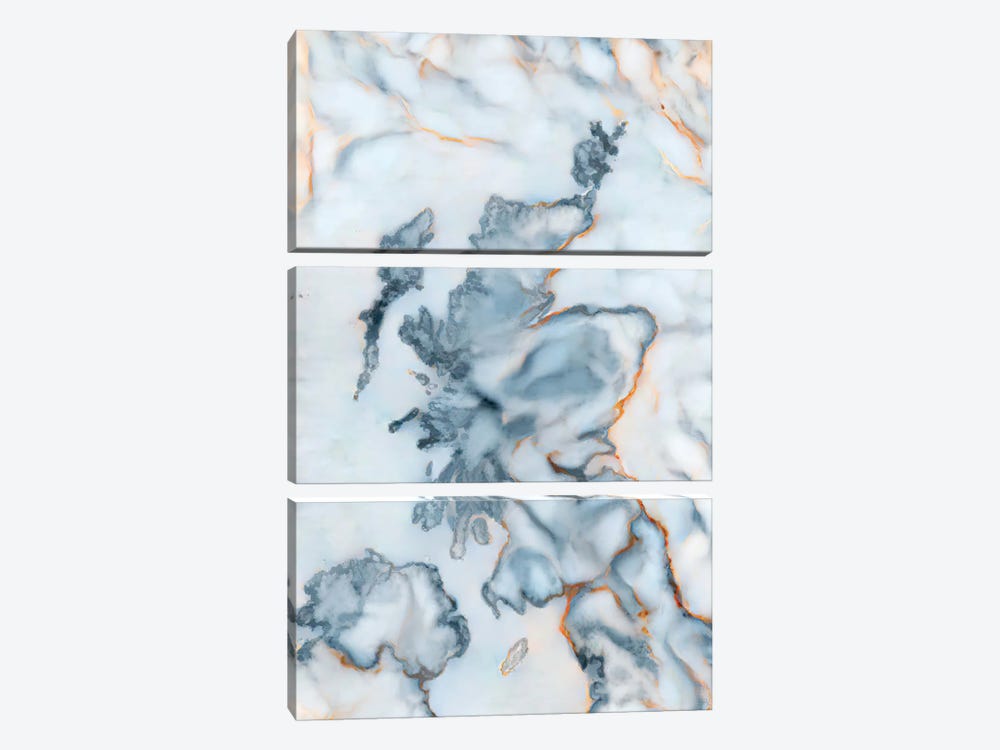 Scotland Marble Map by Octavian Mielu 3-piece Canvas Art