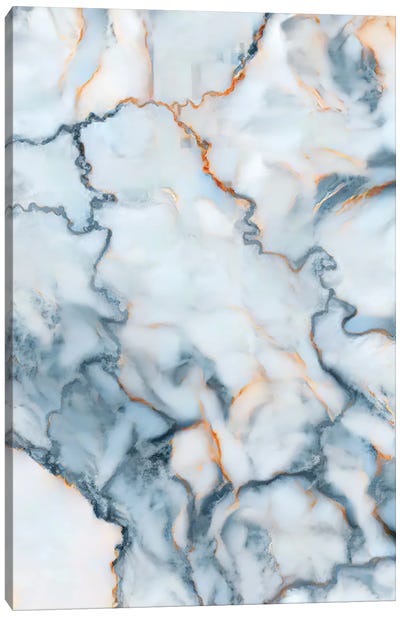 Serbia Marble Map Canvas Art Print - Octavian Mielu