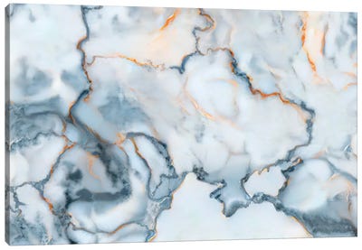 Ukraine Marble Map Canvas Art Print - Octavian Mielu