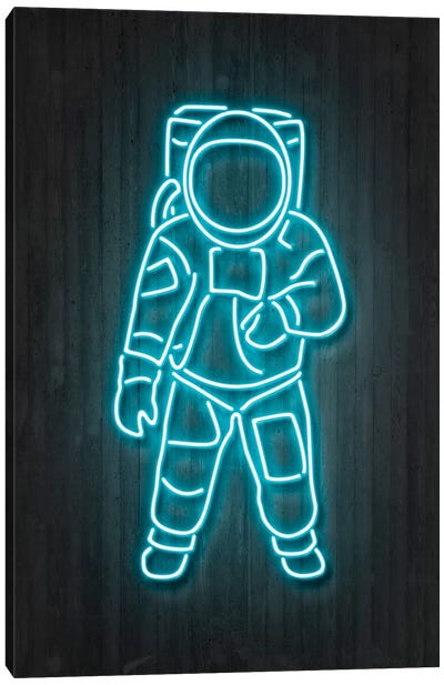Astronaut Canvas Art Print - Neon Art