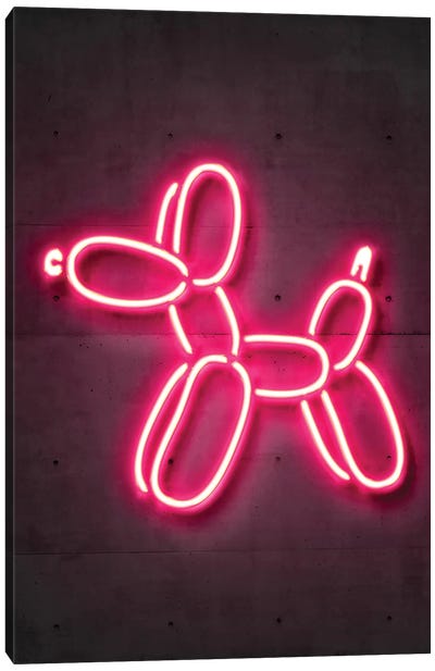 Balloon Dog Canvas Art Print - Neon Art