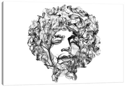 Jimi Hendrix Canvas Art Print - Sixties Nostalgia Art