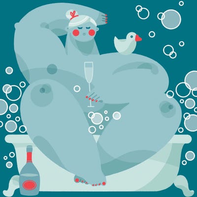 Bubbles by Olga Masevich framed canvas print