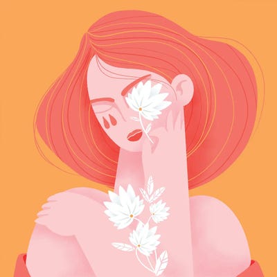 Flower Tears by Olga Masevich framed canvas print