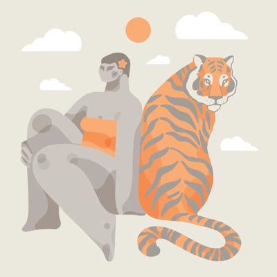 Big Cats by Olga Masevich framed canvas print