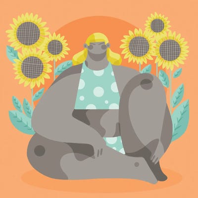 Sunflower Child by Olga Masevich art print