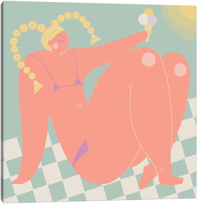 Three Scoops Canvas Art Print - Disproportionate Body