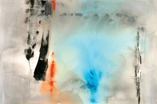 Large Modern Art - Canvas Prints: Dusky Turquoise by Michelle Oppenheimer