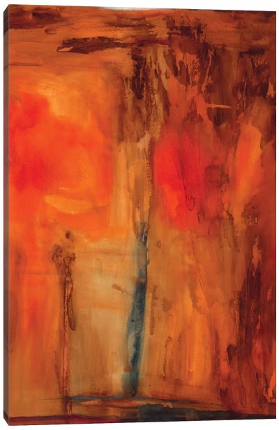 Orange Glow Canvas Art Print - Red Abstract Art