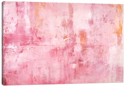 Pink Mirrors Canvas Art Print - Black & Pink Art