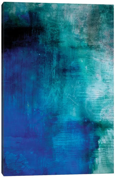 Deliberation Canvas Art Print - Blue Abstract Art
