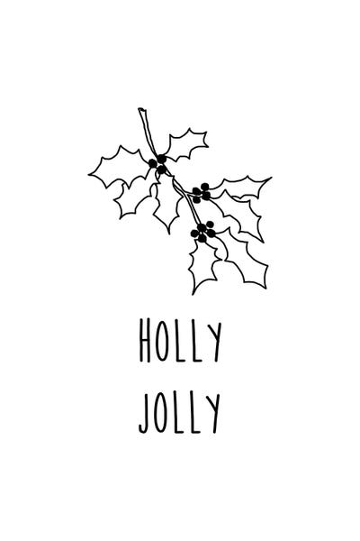 Holly Jolly B&W by Orara Studio framed canvas print