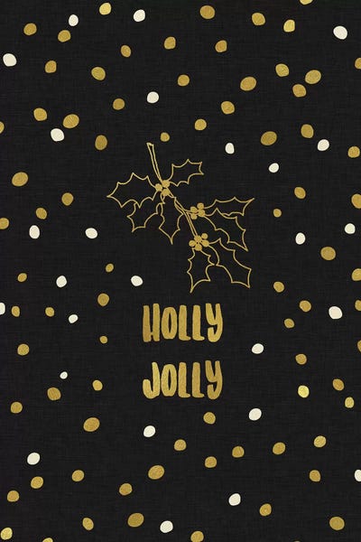 Holly Jolly Gold by Orara Studio framed canvas print