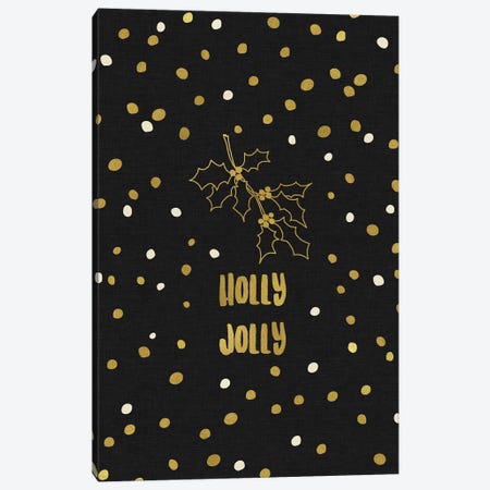 Holly Jolly Gold Canvas Print #ORA106} by Orara Studio Art Print