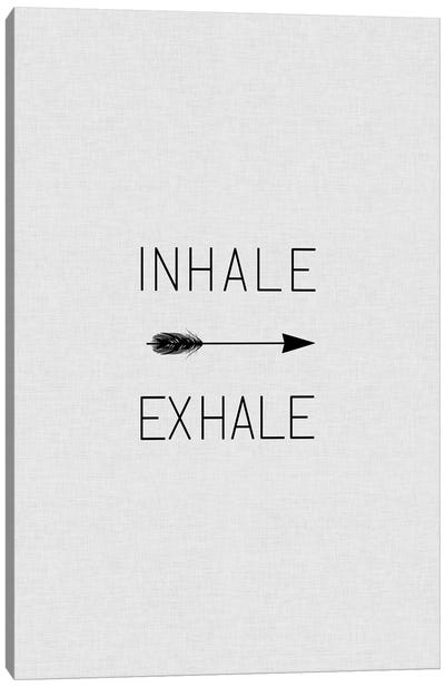 Inhale Exhale Arrow Canvas Art Print - Minimalist Quotes
