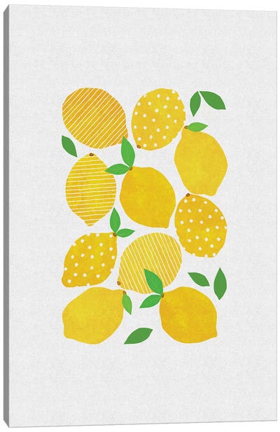 Lemon Crowd Canvas Art Print - Minimalist Kitchen Art