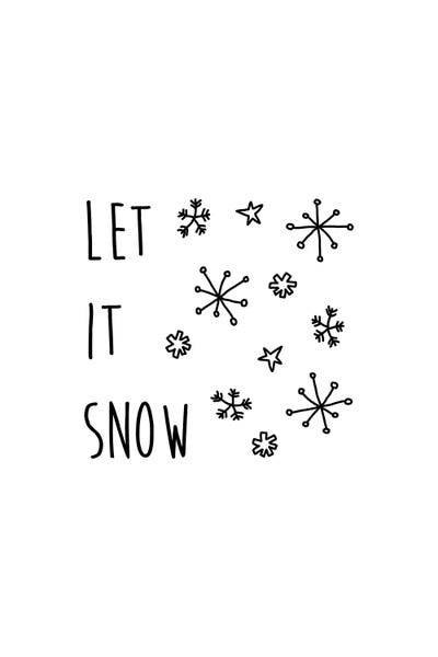 Minimalist Christmas Decor: Let It Snow B&W by Orara Studio