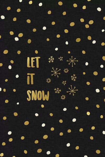 Let It Snow Gold by Orara Studio framed canvas print