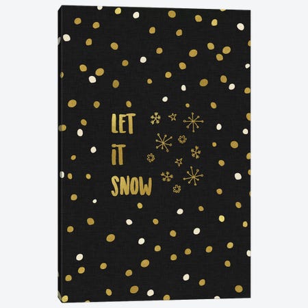 Let It Snow Gold Canvas Print #ORA125} by Orara Studio Canvas Art Print