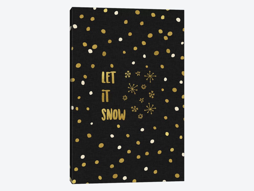 Let It Snow Gold by Orara Studio 1-piece Canvas Artwork