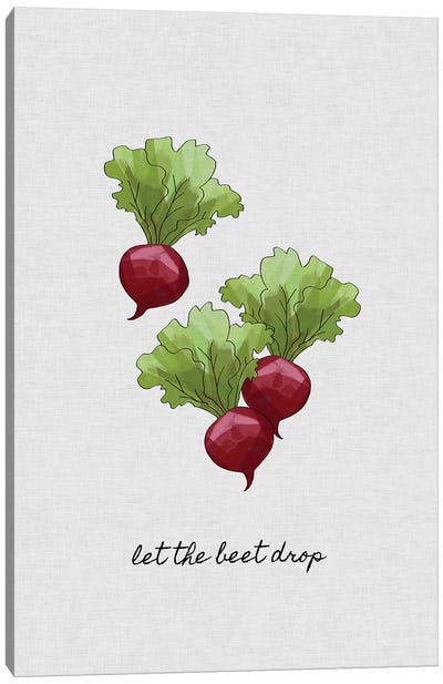 Let The Beet Drop Canvas Art Print - Food & Drink Typography