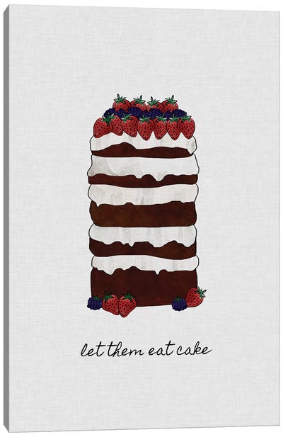 Let Them Eat Cake Canvas Art Print - Minimalist Quotes