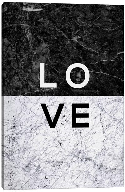 Love B&W Canvas Art Print - Love Typography
