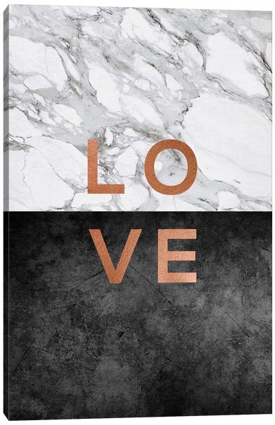 Love Copper Canvas Art Print - Love Typography