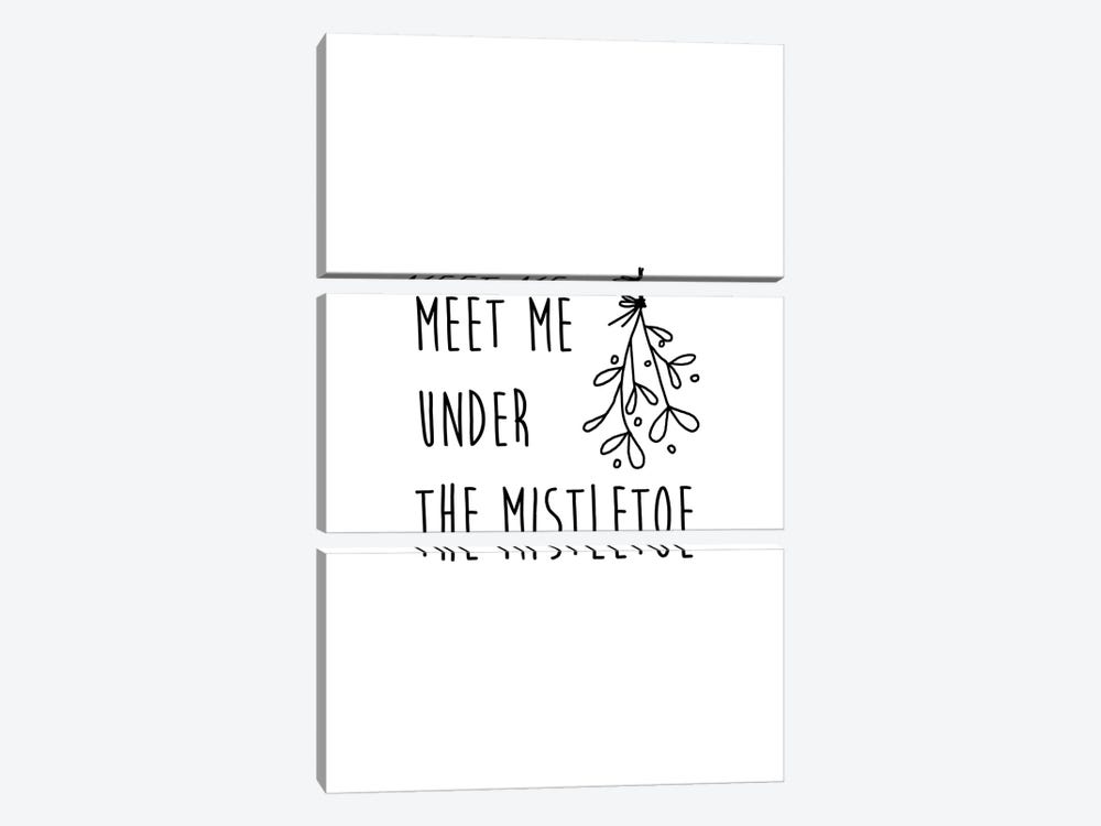 Meet Me Under The Mistletoe B&W by Orara Studio 3-piece Art Print