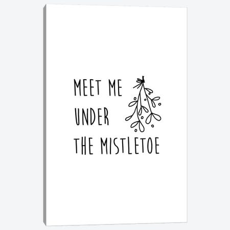 Meet Me Under The Mistletoe B&W Canvas Print #ORA144} by Orara Studio Canvas Art Print