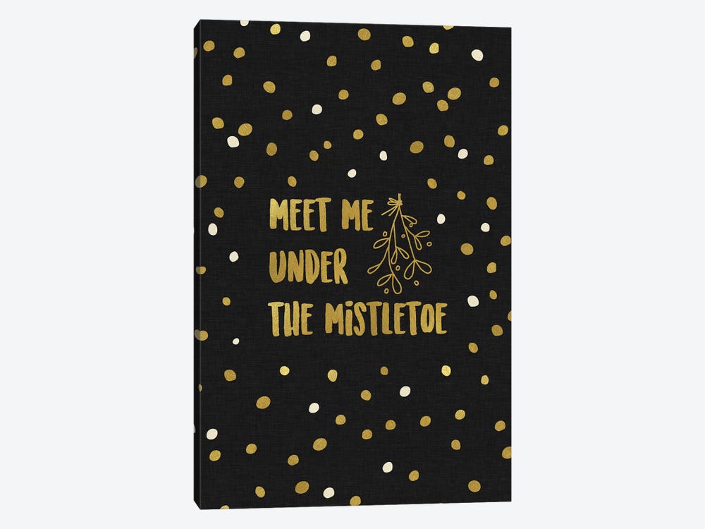Meet Me Under The Mistletoe Gold by Orara Studio 1-piece Canvas Artwork