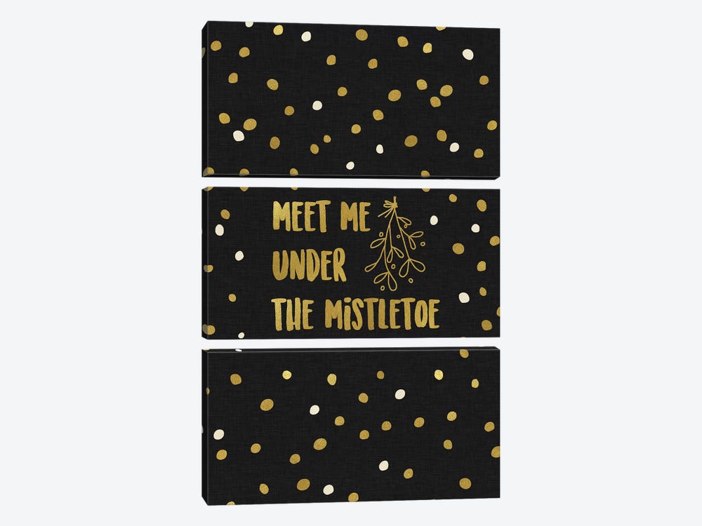 Meet Me Under The Mistletoe Gold by Orara Studio 3-piece Canvas Artwork