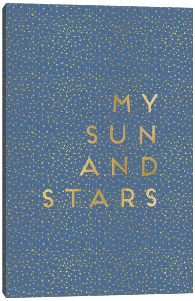 My Sun & Stars Canvas Art Print - Nursery Room Art