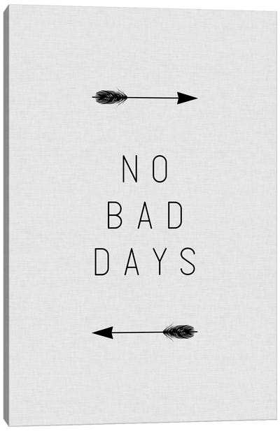 No Bad Days Arrow Canvas Art Print - Minimalist Quotes