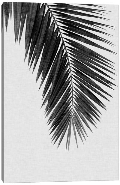 Palm Leaf I B&W Canvas Art Print - Leaf Art