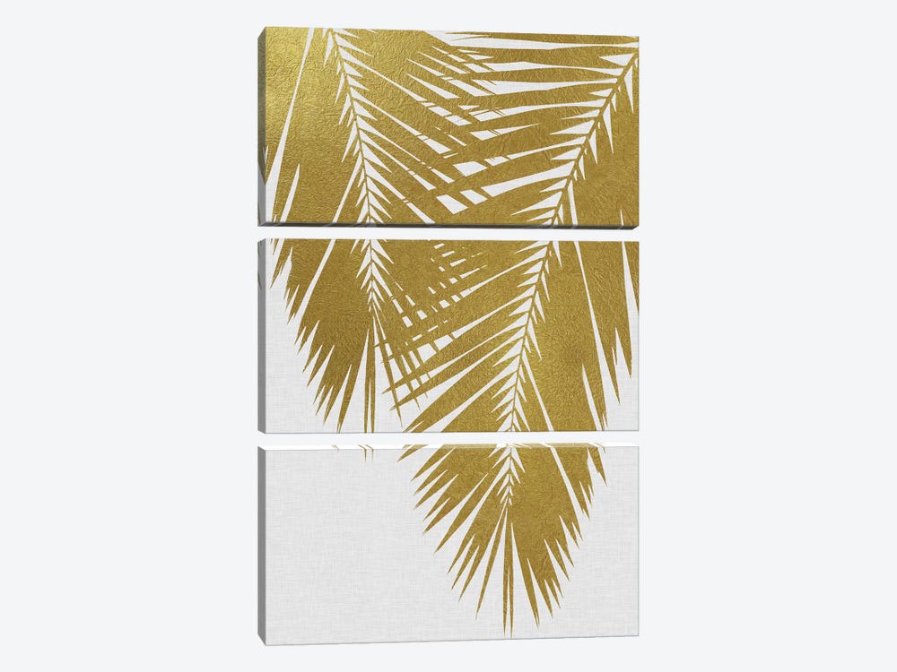 Palm Leaf II Gold by Orara Studio 3-piece Canvas Print