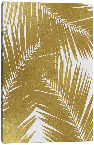 Palm Leaf III Gold Canvas Art Print - Palm Tree Art