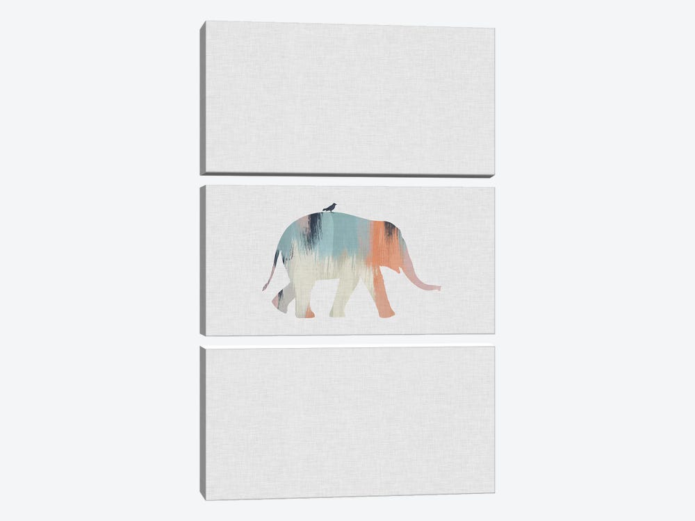 Pastel Elephant by Orara Studio 3-piece Canvas Print